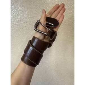 J.CREW Scratched Brown Genuine Italian Leather Dress Belt - Made USA - Size 36